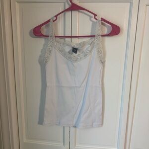 GAP White Camisole with Lace Trim